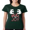 ALLNTRENDS Women's T Shirt Feel The Joy Cute Christmas Shirt (2XL, Forest Green) view 1