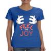 ALLNTRENDS Women's T Shirt Feel The Joy Cute Christmas Shirt (M, Royal Blue) view 1