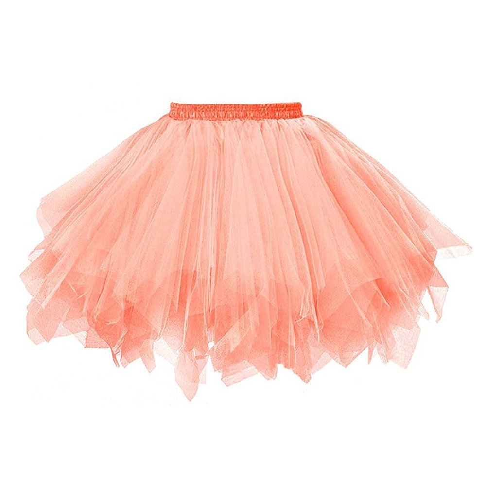 Big Girls Tutu Skirts Layered Tulle Princess Dresses Sparkle Halloween Tutu Orange