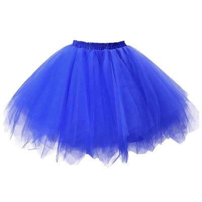 Big Girls Tutu Skirts Layered Tulle Princess Dresses Sparkle Halloween Tutu Royal Blue