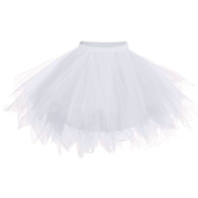 Big Girls Tutu Skirts Layered Tulle Princess Dresses Sparkle Halloween Tutu White