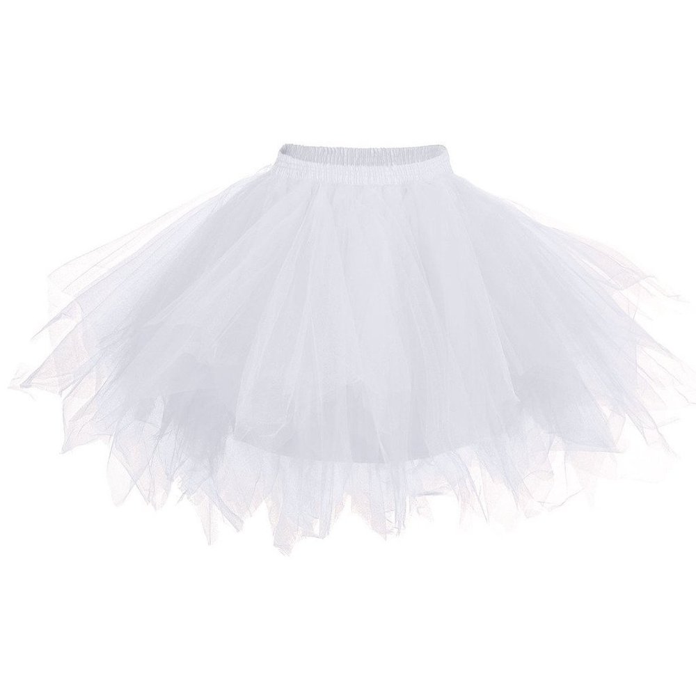 Big Girls Tutu Skirts Layered Tulle Princess Dresses Sparkle Halloween Tutu White