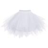 Big Girls Tutu Skirts Layered Tulle Princess Dresses Sparkle Halloween Tutu White