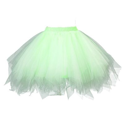 Girls Tutu Skirts Layered Tulle Princess Dresses Sparkle Halloween Tutu Light Green