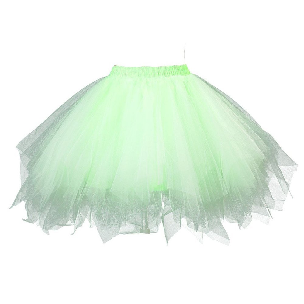 Girls Tutu Skirts Layered Tulle Princess Dresses Sparkle Halloween Tutu Light Green