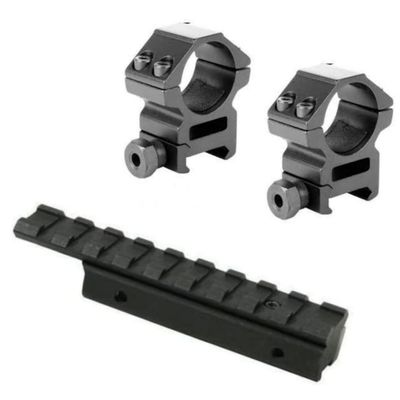 360 TACTICAL .22/Airgun 3/8" Dovetail to 7/8" Weaver Picatinny Rail Adapter Mount 9 Slot Low Profile