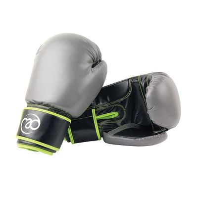 Fitness Mad Unisex's PVC Sparring Boxing Gloves, Green/Grey, 12 oz
