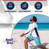 Beach Bros. Men's UPF 50+ Swim Shirt - Short Sleeve Quick Dry Rashguard - White/Black Color Block Panel, Small view 4