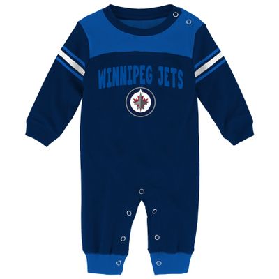 Outerstuff NHL Winnipeg Jets Children Boys Penalty Box Kid Long Sleeve Coverall, 6-9 Months, True Navy
