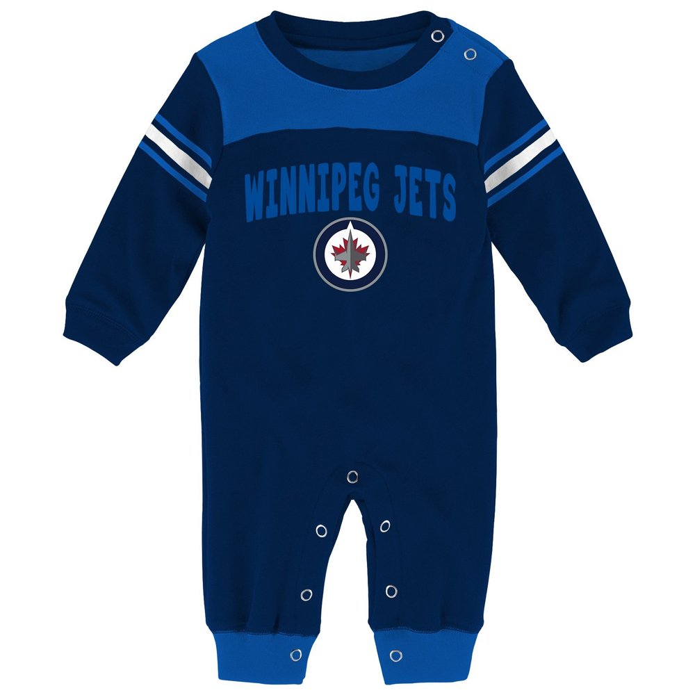 Outerstuff NHL Winnipeg Jets Children Boys Penalty Box Kid Long Sleeve Coverall, 6-9 Months, True Navy