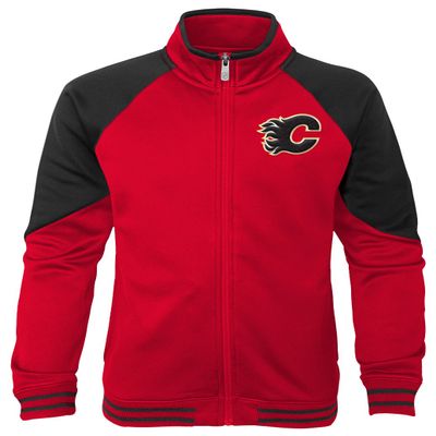 Outerstuff NHL Calgary Flames Youth Girls Faceoff Full Zip Jacket, Large(14), Red