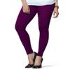 ladyline Extra Long Churidar Leggings Plain Cotton Indian Yoga Workout Pants for Women (Free Size-Purple) view 2