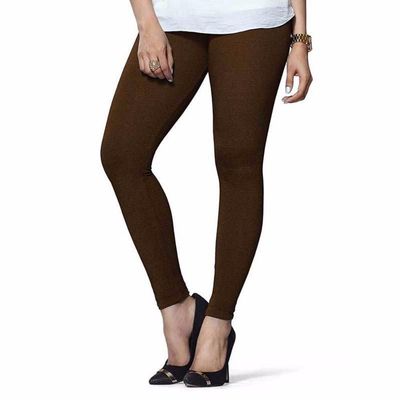 ladyline Extra Long Churidar Leggings Plain Cotton Indian Yoga Workout Pants for Women (Free Size-Hot Chocolate)