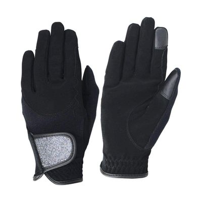 Hy5 Adults Roka Riding Gloves (XL) (Black/Silver)