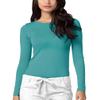 Adar Underscrubs for Women - Long Sleeve Underscrub Comfort Tee - 2900 - Aquamarine - XS view 1