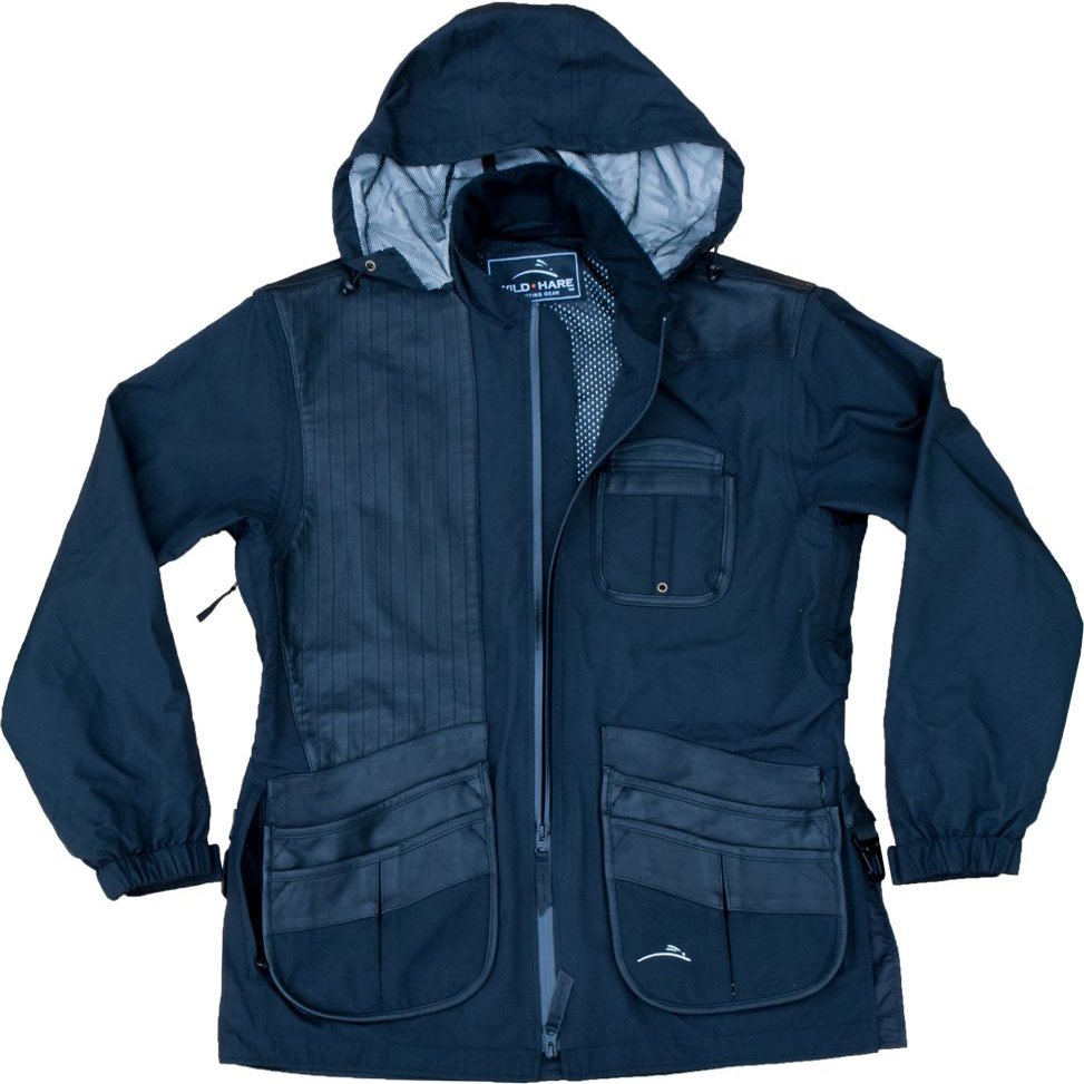Wild Hare Shooting Gear Hydro-Elite Waterproof Shooting Jacket - Black with Black Leather (5XL, Right)