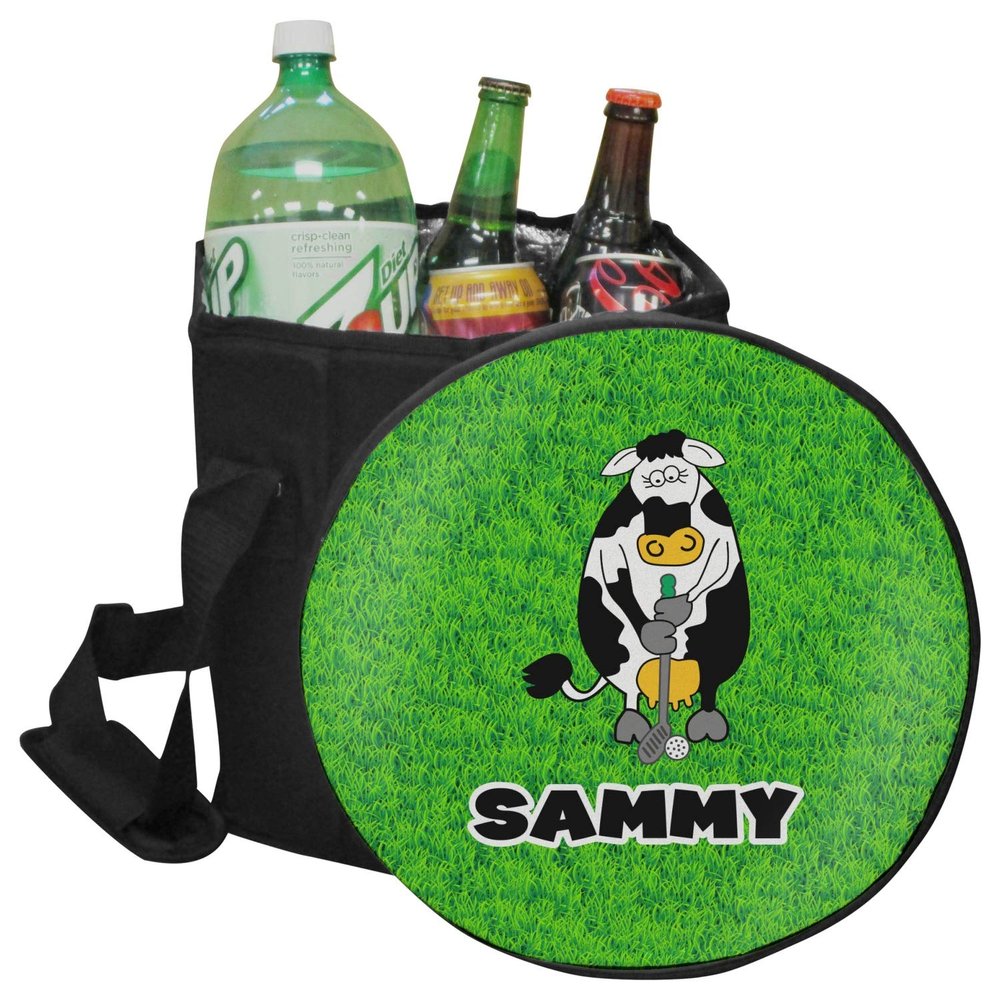 YouCustomizeIt Personalized Cow Golfer Collapsible Cooler & Seat