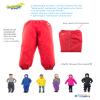 Splashy Waterproof Rain Pants for Kids (3T, Red) view 3