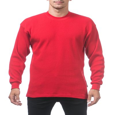 Pro Club Men's Heavyweight Cotton Long Sleeve Thermal Top, 5X-Large, Red