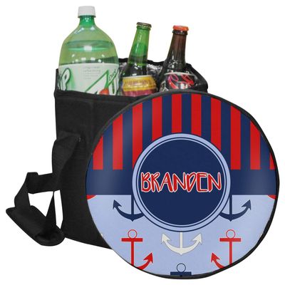 YouCustomizeIt Personalized Classic Anchor & Stripes Collapsible Cooler & Seat
