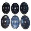 Premium Quality Virgin Pure Rubber Bumper Plate 170lb. set consists of (2) each (15lb, 25lb & 45lb) without any steel plates inside. view 1