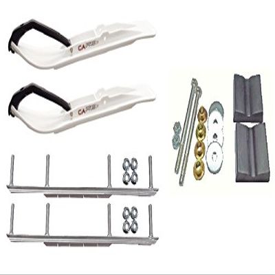 C&A Pro White XT Snowmobile Skis w/ 7.5" Shaper Bars Complete Kit Arctic Cat 2012+ Viper 2014+ Except 2016 Procross