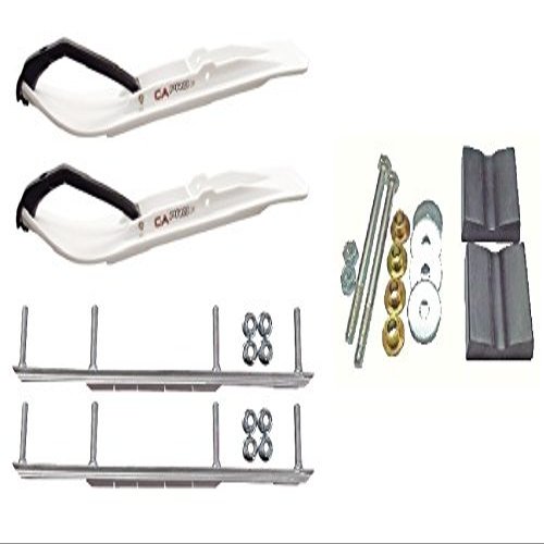 C&A Pro White XT Snowmobile Skis w/ 7.5" Shaper Bars Complete Kit Arctic Cat 2012+ Viper 2014+ Except 2016 Procross
