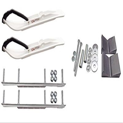 C&A Pro White XT Snowmobile Skis w/ 7.5" Shaper Bars Complete Kit Arctic Cat 2016+ Procross & Proclimb M Series