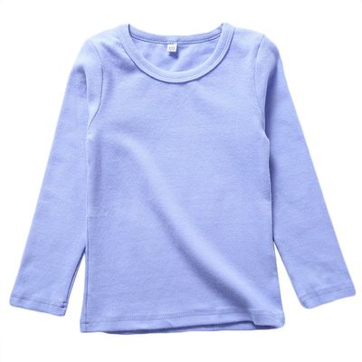 KISBINI Unisex Girls 100% Cotton Long Sleeve T-Shirt Top Tees Light Purple 3T