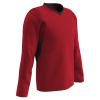 Champro Men's Standard Key Shooter Active Jersey Polyester Basketball Warmup Shirt, Scarlet, Black Inset, Adult Medium view 1