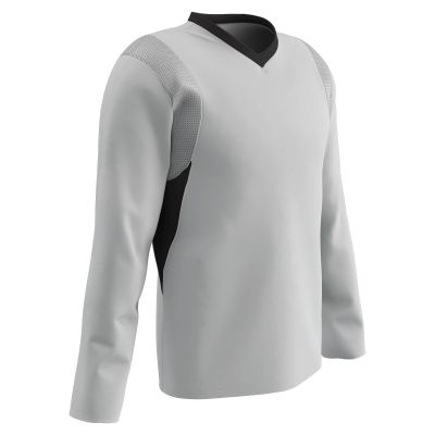 Champro Men's Standard Key Shooter Active Jersey Polyester Basketball Warmup Shirt, White, Black Inset, Adult Medium