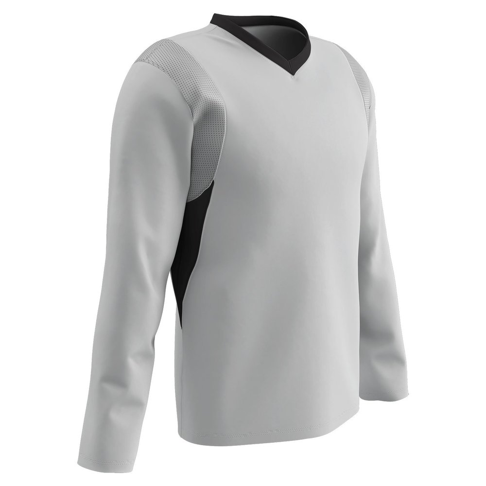 Champro Men's Standard Key Shooter Active Jersey Polyester Basketball Warmup Shirt, White, Black Inset, Adult Medium