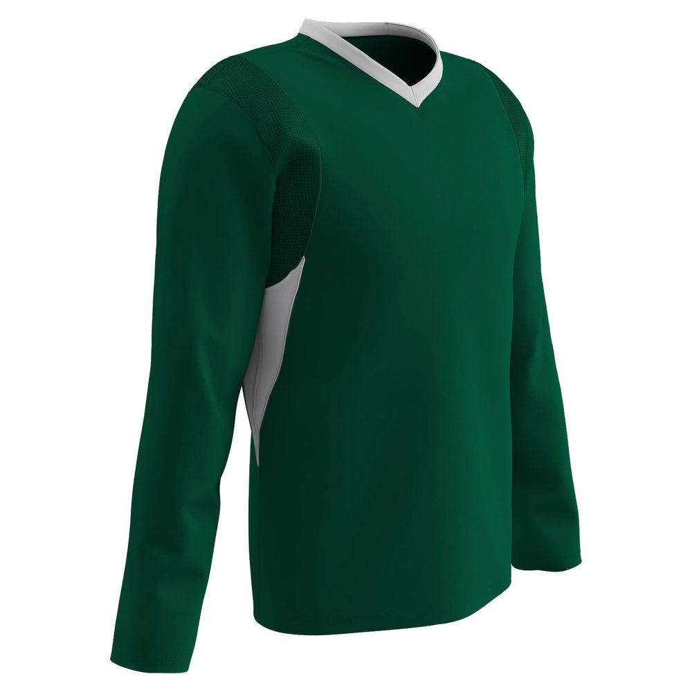 Champro Men's Standard Key Shooter Active Jersey Polyester Basketball Warmup Shirt, Forest Green, White Inset, Adult 3X-Large