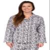 Leisureland Women's Cotton Flannel Pajama Set Zebra Print (X-Large, White with Black) view 3