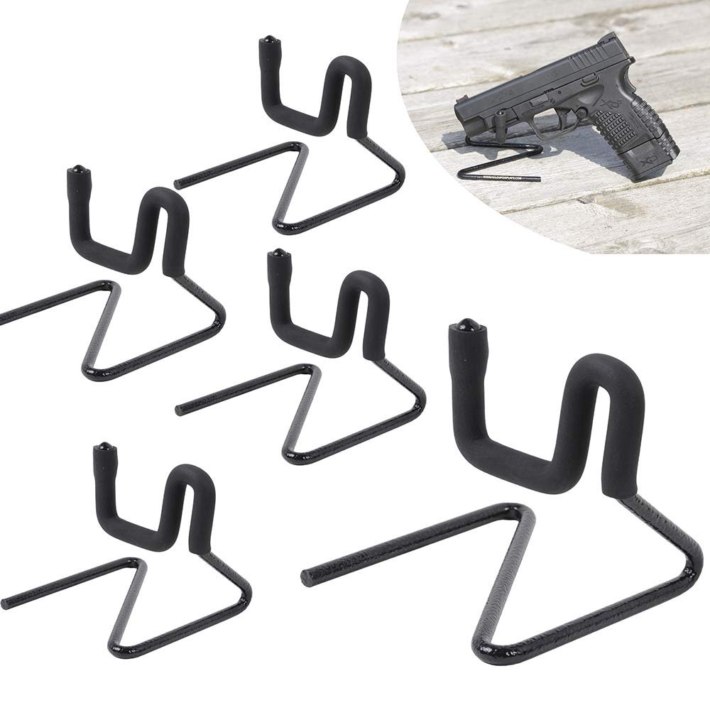 Hold Up Displays - Single Pistol Holder for Gun Safe, Work Bench, Display Case or Table Top- Made in The USA (5 Pack)