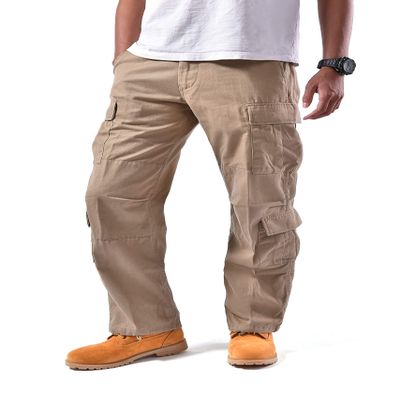 BACKBONE Mens Military Army Style Camouflage Cargo Pants for Fishing Hunting Gaming Camping (42, Khaki)