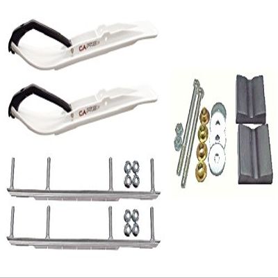 C&A Pro White XT Snowmobile Skis w/ 9" Shaper Bars Complete Kit Arctic Cat 2012+ Viper 2014+ Except 2016 Procross
