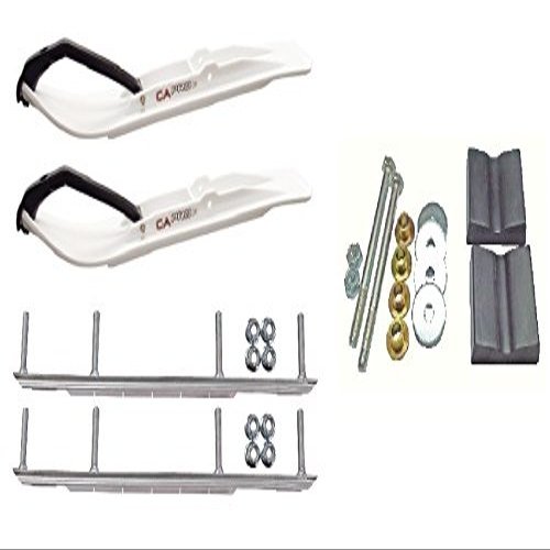 C&A Pro White XT Snowmobile Skis w/ 9" Shaper Bars Complete Kit Arctic Cat 2012+ Viper 2014+ Except 2016 Procross