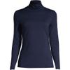 Lands' End Womens Long Sleeve Shaped LWCM Turtleneck Radiant Navy Petite X-Small view 3