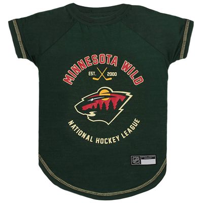 NHL Minnesota Wild Tee Shirt for Dogs & Cats, X-Small. - Are You A Hockey Fan? Let Your Pet Be An NHL Fan Too!