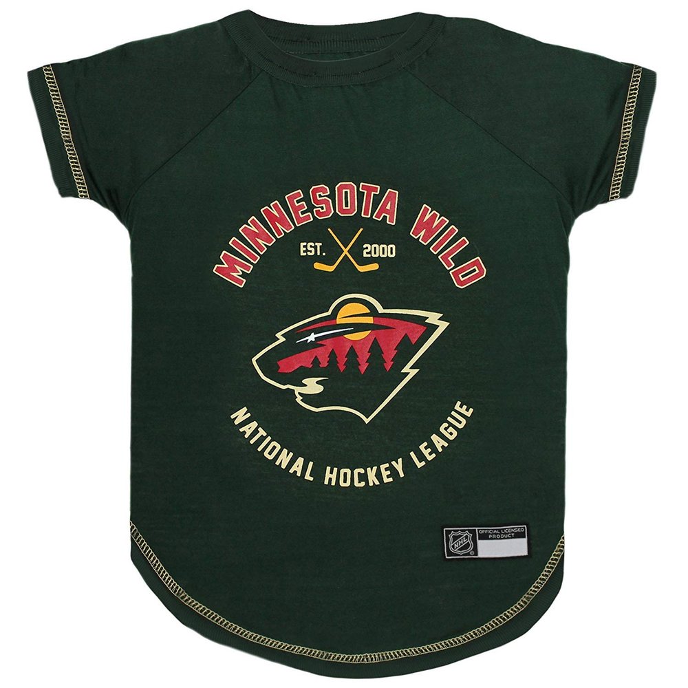 NHL Minnesota Wild Tee Shirt for Dogs & Cats, X-Small. - Are You A Hockey Fan? Let Your Pet Be An NHL Fan Too!