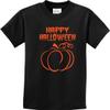 Happy Halloween with Pumpkin Sketch Youth Kids Shirt, Black XL view 1