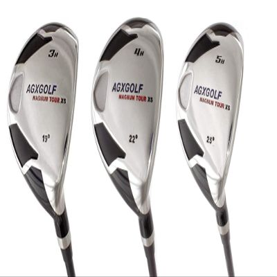 AGXGOLF Men's Magnum XS #3, 4 & 5 Hybrid Utility Irons Set w/Graphite Shafts + Covers Right Hand; Cadet, Regular or Tall Lengths; US Built