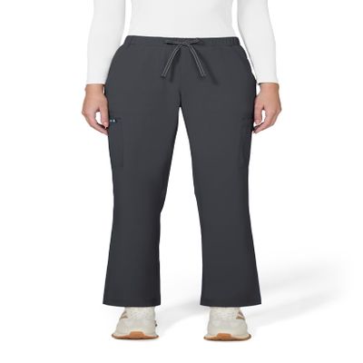 KOI Basics Women's Holly Cargo Scrub Pants, 8 Pockets, Drawstring Waist Charcoal Medium Tall