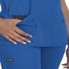 KOI Basics Katie Women's 4-Pocket Mock-Wrap Scrub Top Royal Blue XX-Small view 3