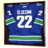 sfDisplay.com,LLC. Sports Jersey Display Case Select Your Size 98% UV Lockable 3 Sizes to Choose Uniform Jacket Frame (Cherry Wood Finish, X-Large Jersey=38x29x3) view 3