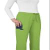 KOI Basics Women's Holly Cargo Scrub Pants, 8 Pockets, Drawstring Waist Green Tea Small Petite view 3