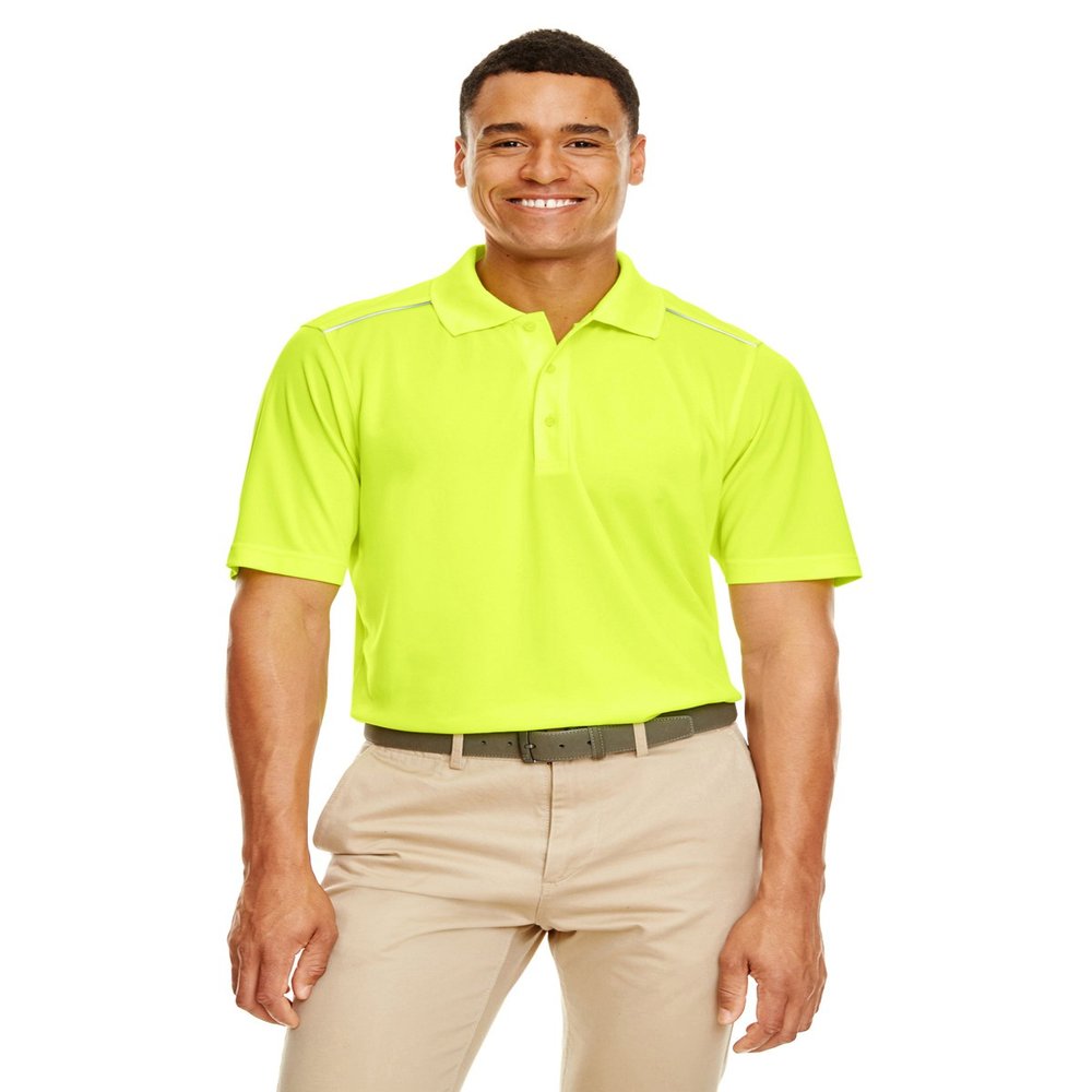 Men's Radiant Performance Piqu Polo with Reflective Piping 2XL SAFETY YELLOW