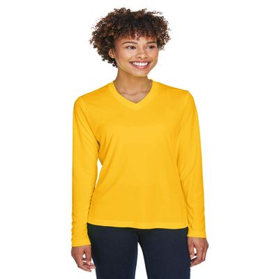 Team 365 Ladies' Zone Performance Long-Sleeve T-Shirt M SP ATHLETIC GOLD