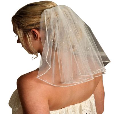 EllieHouse Women's 1 Tier Short Blusher Wedding Bridal Veil With Comb HD22